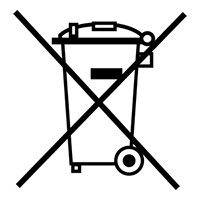 Logo poubelle noire barrée