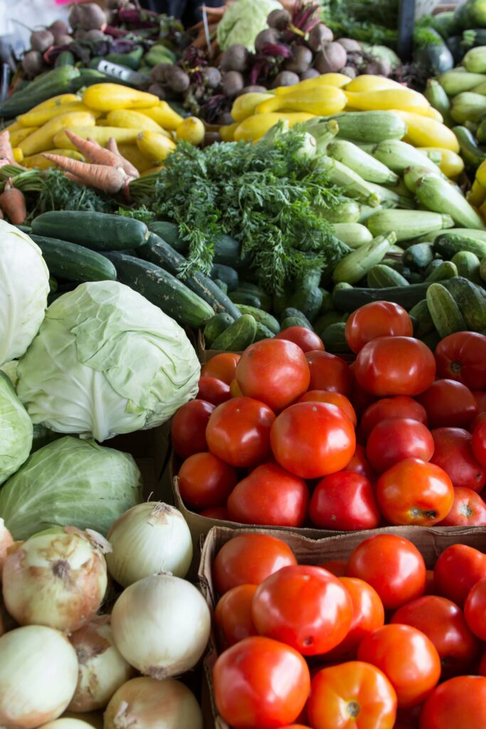 Légumes (tomates, chou, courgettes,, oignons...)