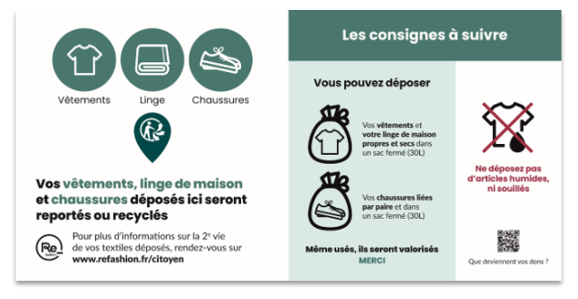 Consignes pour les bornes textile